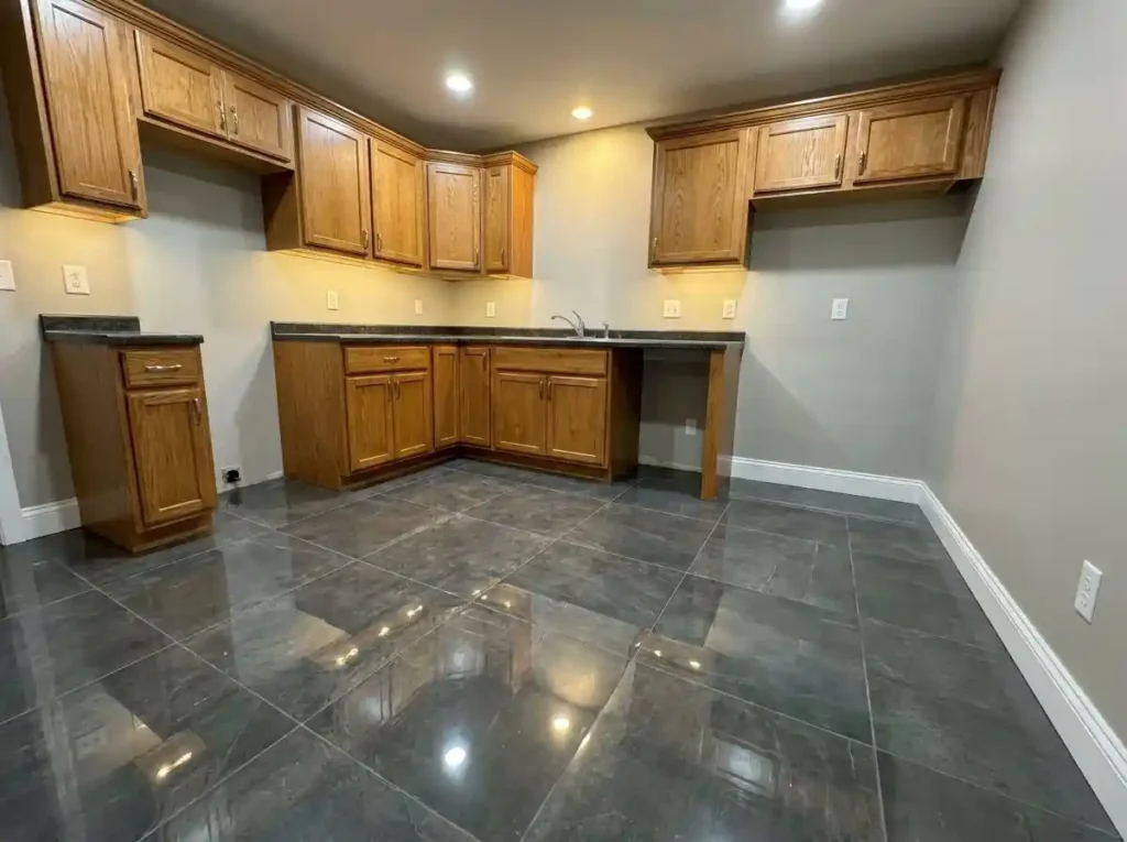 polished flooring after water damage repair