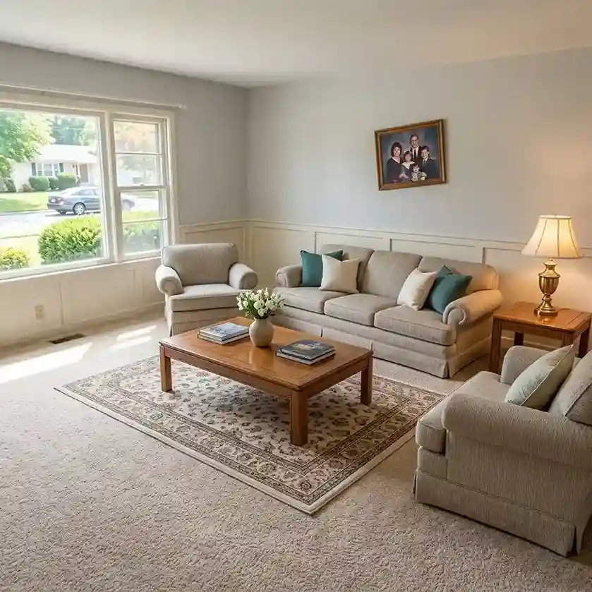 Restored residential living room