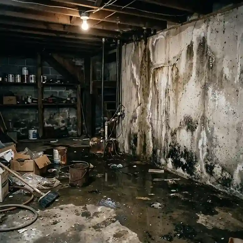 severe emergency water damage affecting stored items and flooring
