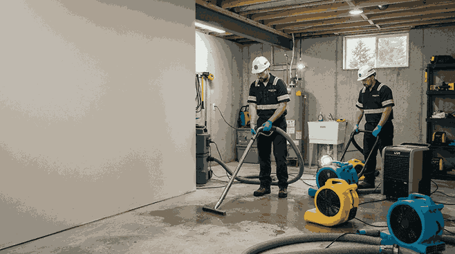 Basement Water damage repairing on gym