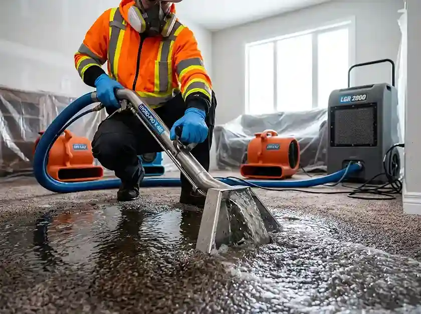 Professional water extraction from carpet