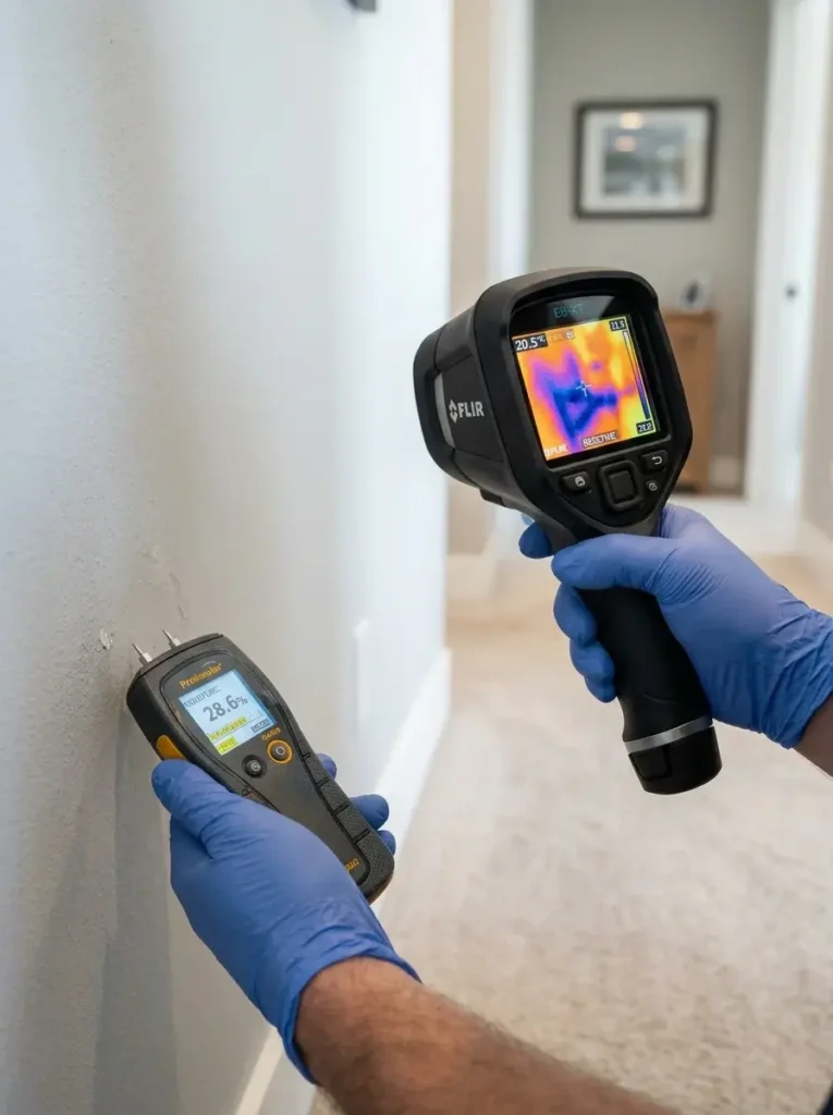 Thermal imaging inspection for water damage detection