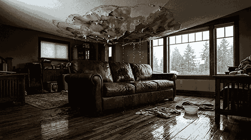 Severe burst water damage in an Everett