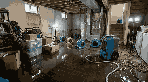 flooded burst water damage in an Everet